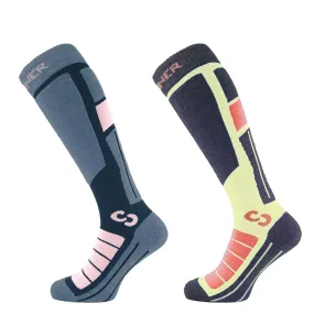 SINNER Pro Socks Ladies Rózsaszín/Sárga sízokni | Winter Outlet