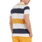 Camasa Fundango Incognito Stripe Poloshirt Alb | winteroutlet.ro